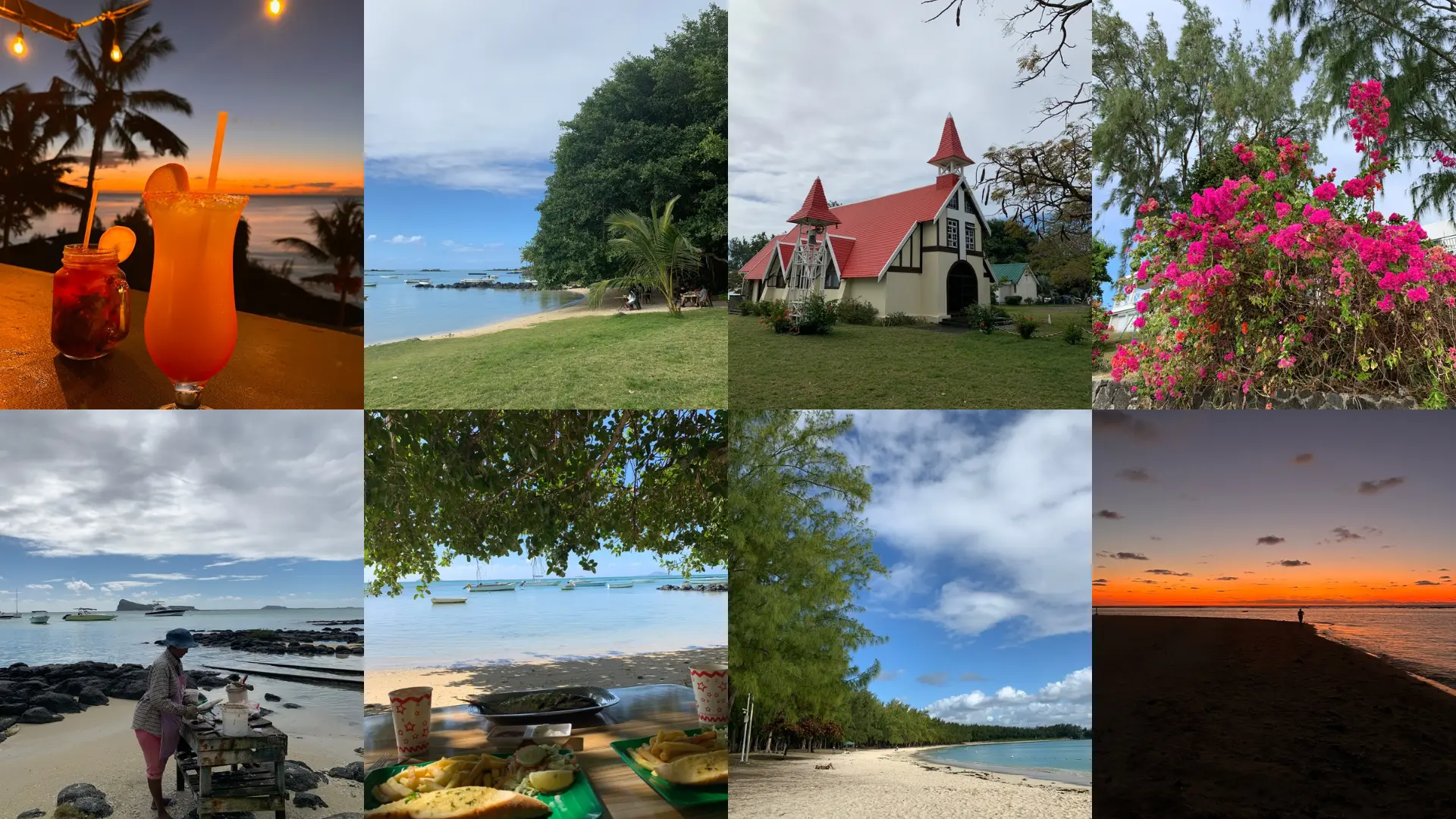 Grand Baie et Cap Malheureux île Maurice - cocktails sunset chapelle toit rouge et plages du nord