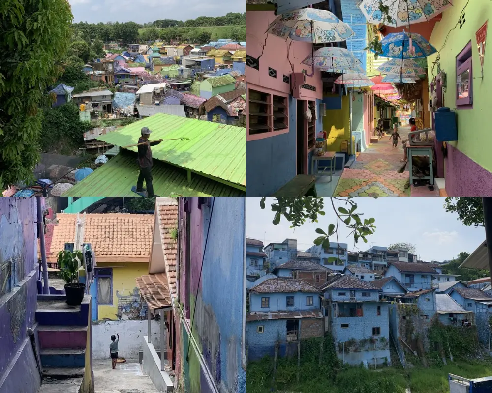 Villages colorés de Malang - Kampung Warna Warni Jodipan et Kampung Tridi Java Indonésie