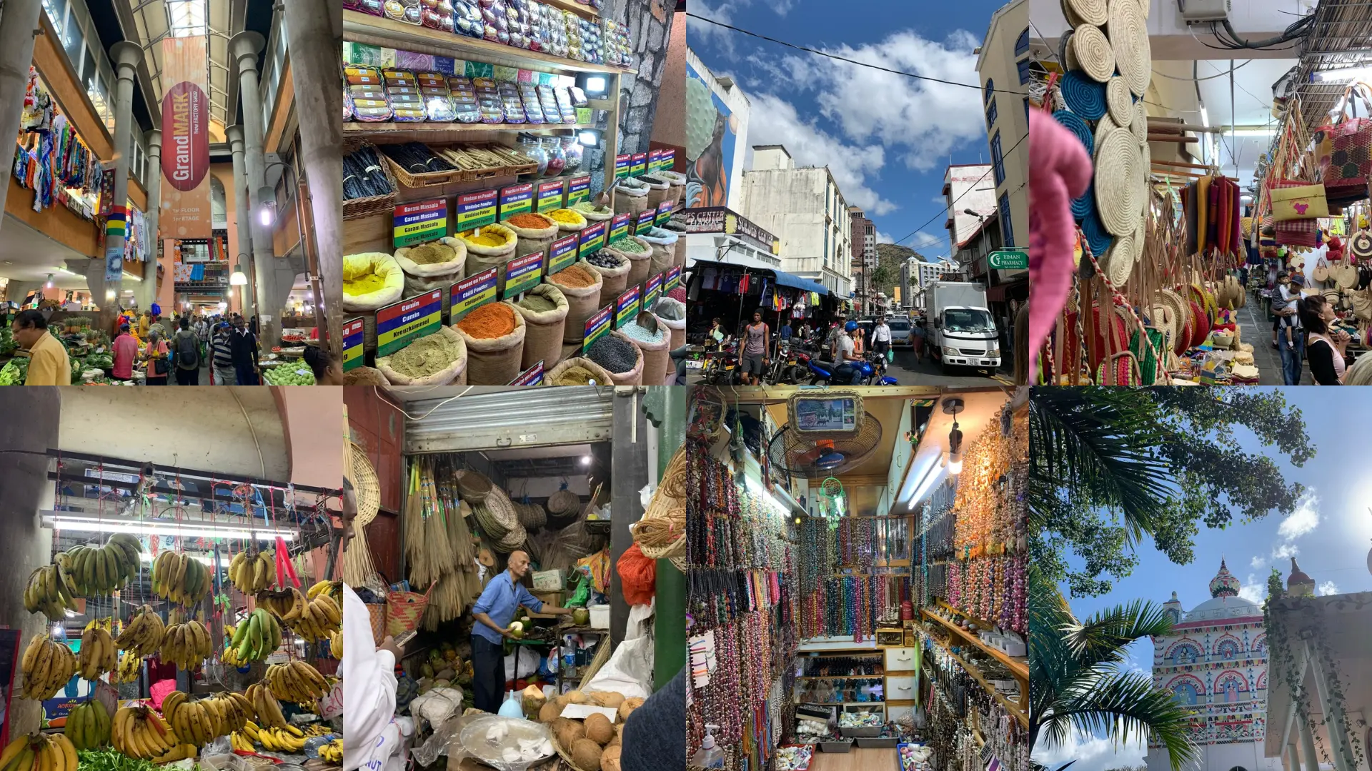 Marché central Port Louis île Maurice - épices souvenirs fruits exotiques et vie locale